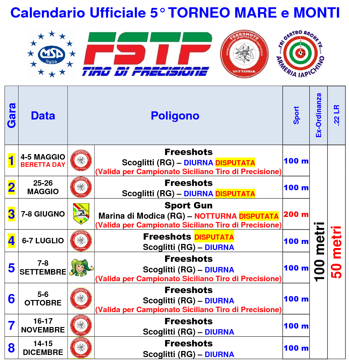 Calendario Torneo Maremonti aggiornato1